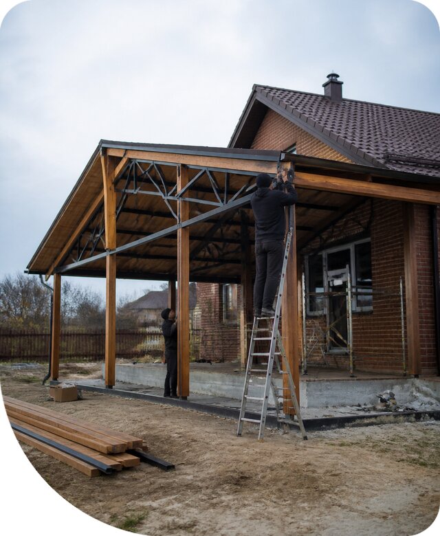 Пристройка навеса к дому и участку в Севастополе под ключ